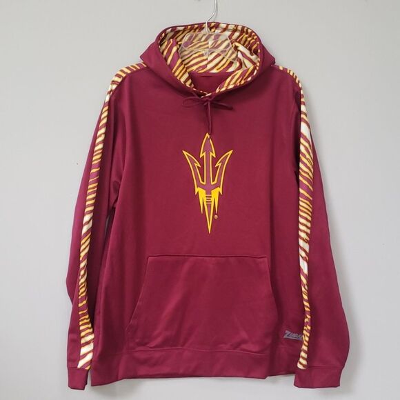 Zubaz Arizona State University Sun Devils Hoodie Mens XXL Maroon Gold Pullover - Picture 1 of 6
